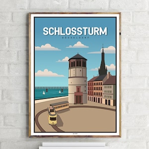 Schlossturm Düsseldorf (1) - Vintage Travel Poster