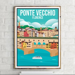 Ponte Vecchio Florence (1) - Affiche de voyage vintage