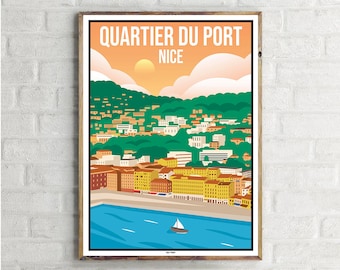 Nizza Quartier du Port (1) - Vintage Travel Poster