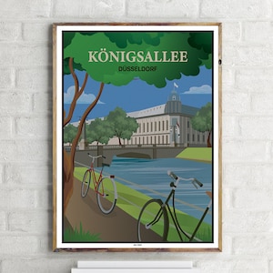 Königsallee Düsseldorf (1) - Vintage Travel Poster