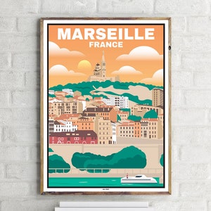 Vieux-Port de Marseille (1) - Affiche de voyage vintage