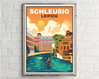 Leipzig Schleußig (1) - Vintage Travel Poster