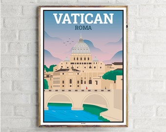 Vatican Rome (1) - Vintage Travel Poster