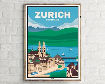 Lake Zurich (1) - Vintage Travel Poster