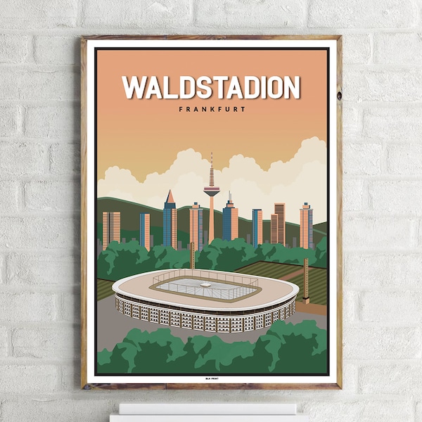 Waldstadion Frankfurt (1) - Vintage Travel Poster