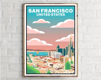 Skyline San Francisco (1) - Vintage Travel Poster