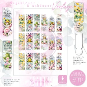 Metall WAGENLÖSER & ANHÄNGER Vorlage / Sublimation - Aufkleber - Wasserdecal 23x74mm