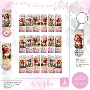 Metall WAGENLÖSER & ANHÄNGER Vorlage / Sublimation - Aufkleber - Wasserdecal 23x74mm