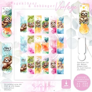 Metall WAGENLÖSER & ANHÄNGER Vorlage / Sublimation - Aufkleber - Wasserdecal 23x74mm