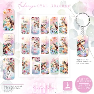 ANHÄNGER Vorlage / Sublimation - Aufkleber - Wasserdecal 30x60mm