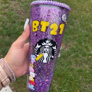 Bt21 Inspired Snowglobe Tumbler | BT21 Cup | Minini and Baby BT21 | Better Together