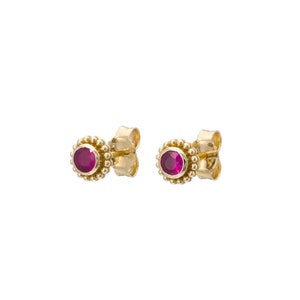 Ruby Byzantine Gold Earrings