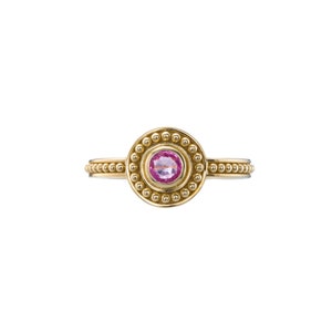 Gold Ring with Round Pink Sapphire image 4