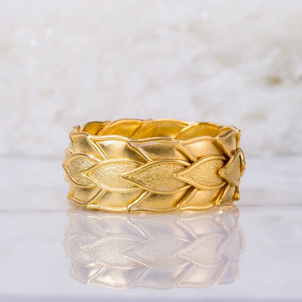18K Byzantine Gold Laurel Ring