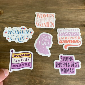 Lot d'autocollants en vinyle pour l'autonomisation des femmes/Autocollants Les femmes peuvent le faire/Autocollants imperméables/Journée internationale de la femme