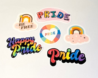 Pride Bundle of Vinyl Stickers / Waterproof Sticker / Vinyl / Water Bottle, Laptop, Tumbler Stickers