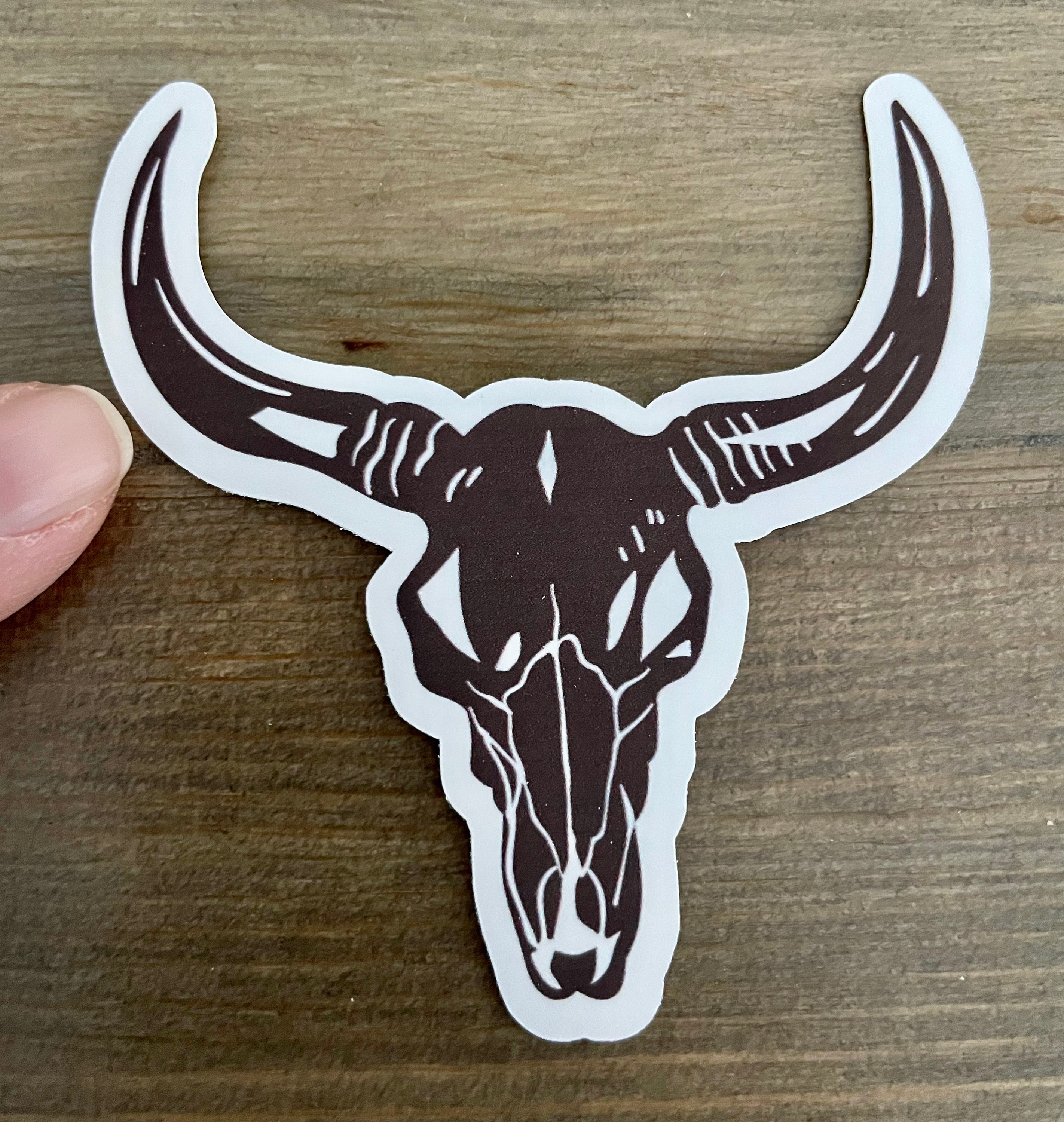 Longhorn Skull Sticker / Bull Sticker / Skull Sticker / Waterproof Sticker  / Vinyl / Water Bottle, Laptop, Mirror, Tumbler Stickers - Etsy Israel, image size:2844x3000