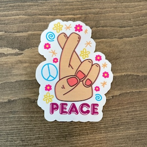 Peace Sign Sticker / Symbol Sticker / Waterproof Sticker / Vinyl / Water Bottle, Laptop, Tumbler Stickers