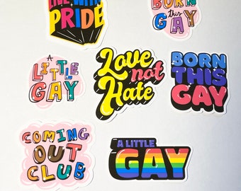 LGTBQ Bundle of Vinyl Stickers / Pride Sticker / Waterproof Sticker / Vinyl / Water Bottle, Laptop, Tumbler Stickers