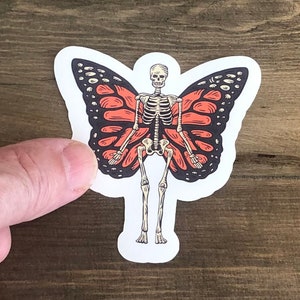 Butterfly Skeleton Sticker / Animal Stickers / Halloween Sticker / Waterproof Sticker / Vinyl / Water Bottle, Laptop, Tumbler Stickers