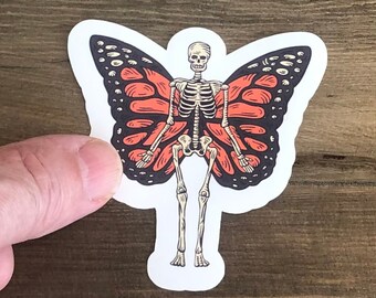 Butterfly Skeleton Sticker / Animal Stickers / Halloween Sticker / Waterproof Sticker / Vinyl / Water Bottle, Laptop, Tumbler Stickers