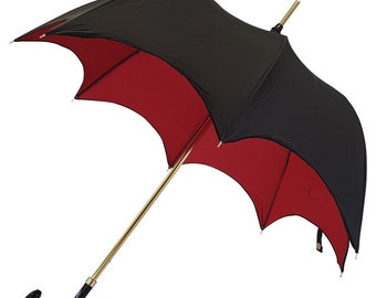 Schwarzer und roter Gothic-Regenschirm – MORGANA