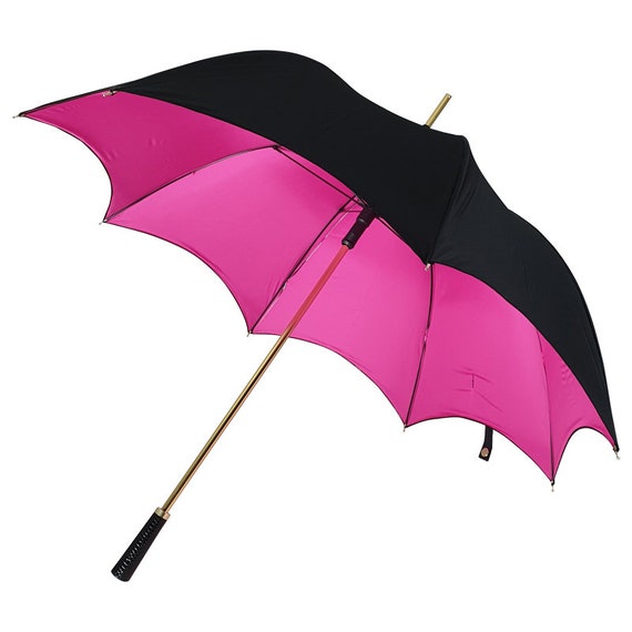 Pink and black umbrella deals