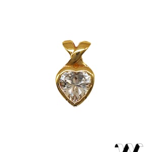 Collana ciondolo cuore vintage placcato con uno strato di oro 18K, made in France