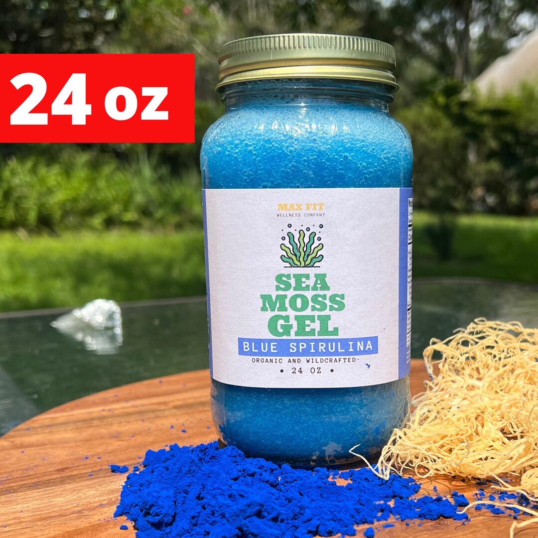 Blue Spirulina Sea Moss Gel 24oz Natural Organic Wildcrafted Etsy