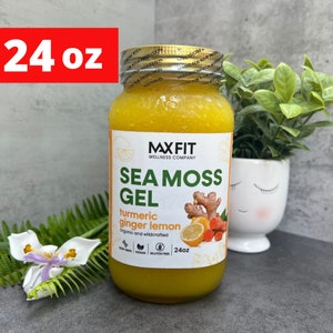 Wildcrafted Gold Sea Moss Gel - Premium Sea Moss Gel With Turmeric Ginger Lemon | Inspired by Dr. Sebi