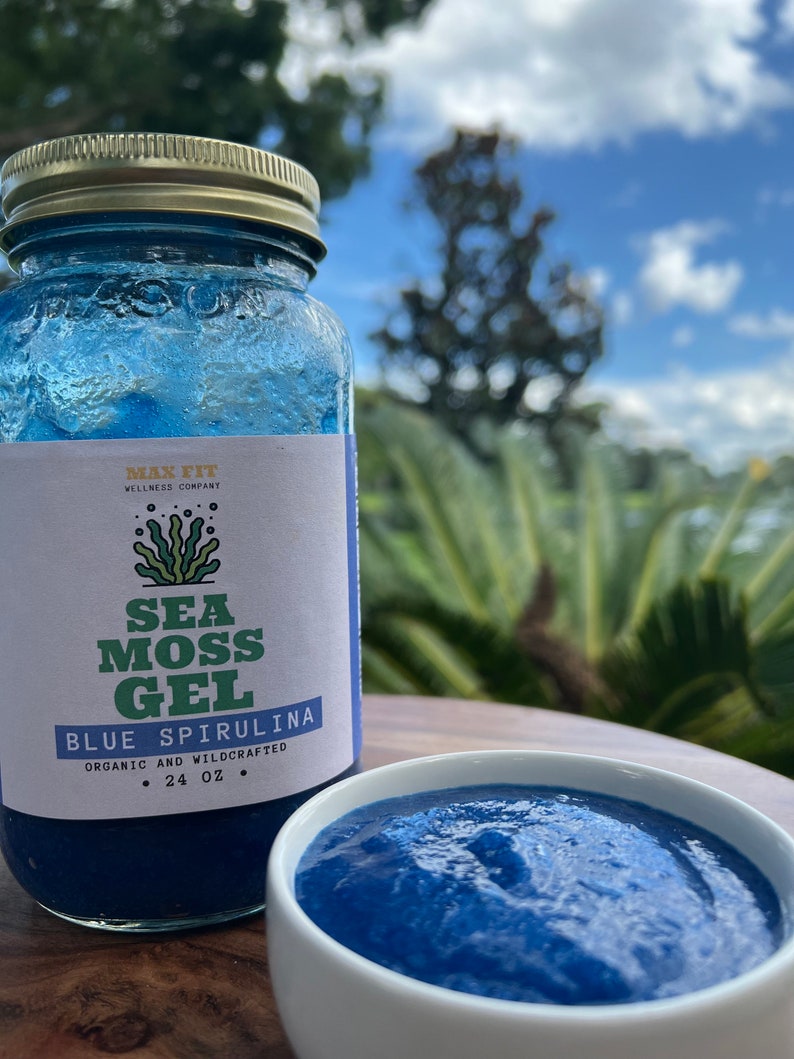 Blue Spirulina Sea Moss Gel 24oz Natural Organic Wildcrafted Etsy