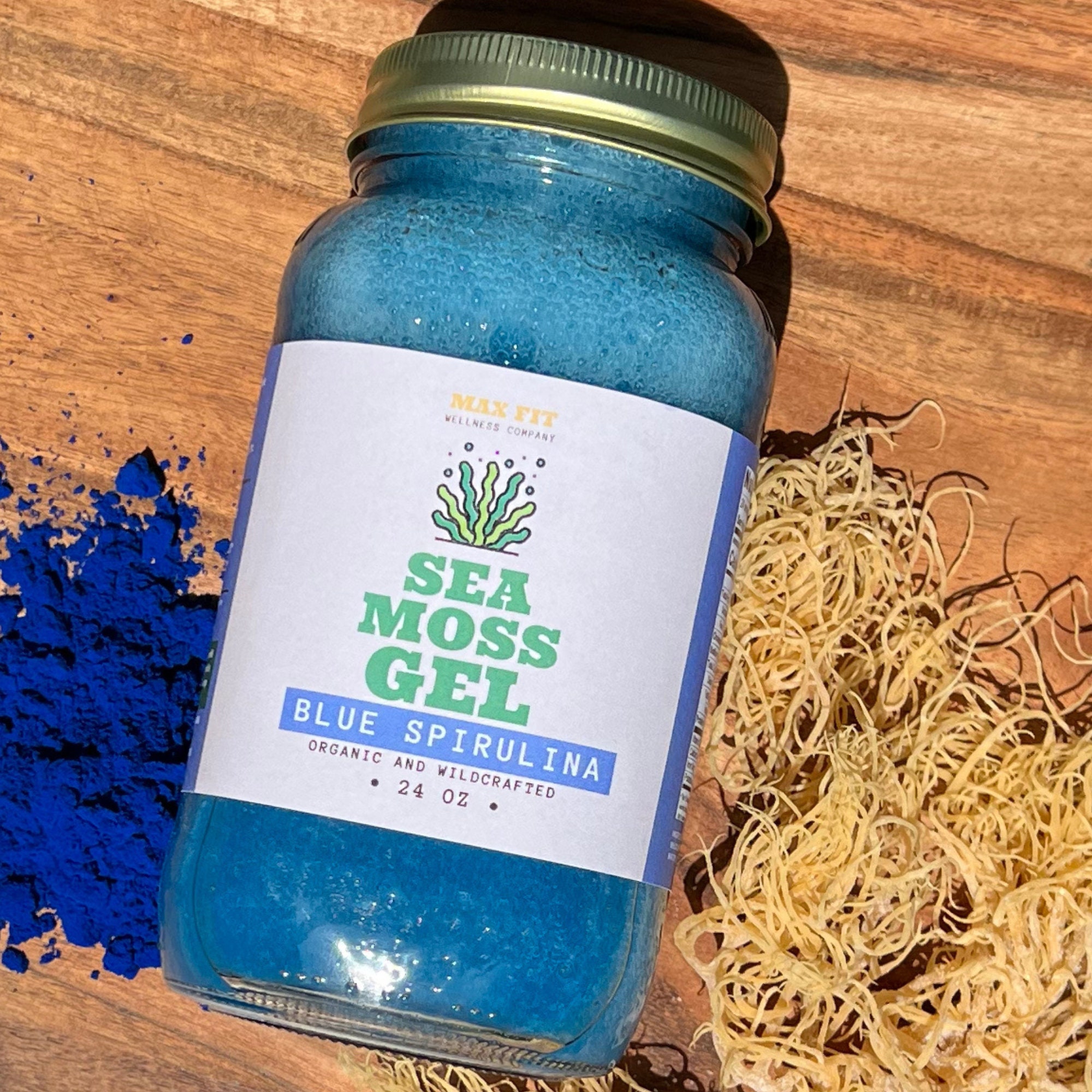 Blue Spirulina Sea Moss Gel 24oz Natural Organic Wildcrafted Etsy