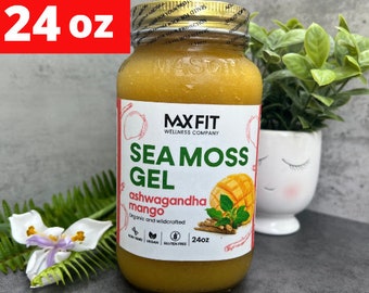 Wildcrafted Gold Sea Moss Gel - Premium Sea Moss Gel With Ashwagandha Mango | Inspired by Dr. Sebi
