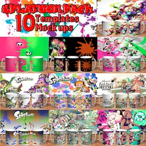 Splatoon  Pack 10 Mug Templates PSD and Mock Ups