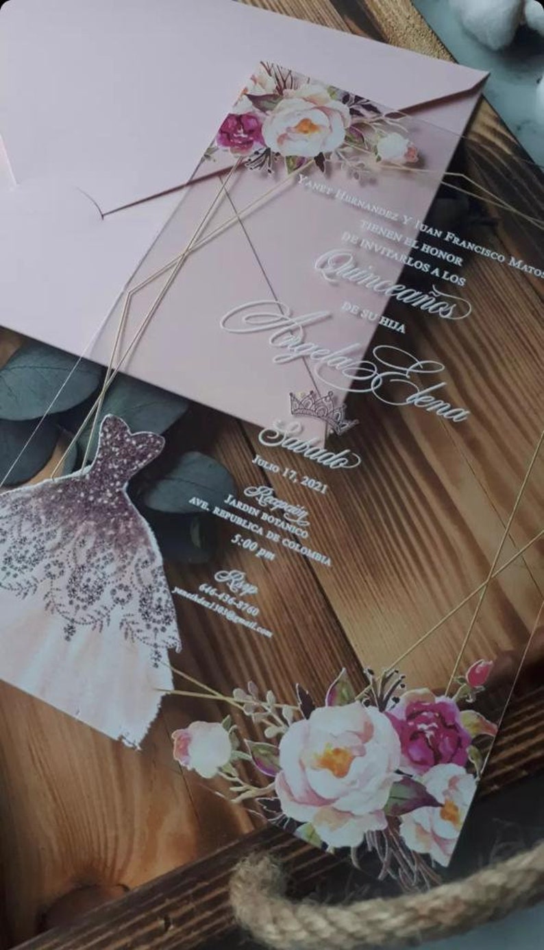 Clear Invitation for Quince Quinceanera Invitation Quince Etsy Australia