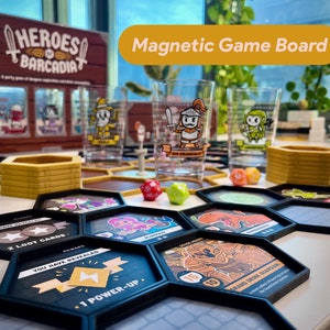 Heroes of Barcadia Magnetic Hex Game Board | Magnetized hex tile holders | Snappy & secure upgrade kit for your Barcadia tiles.