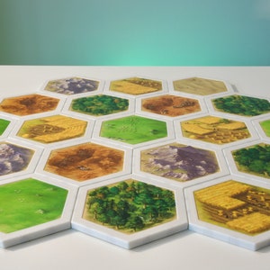Tablero de juego hexagonal magnético de Los Colonos de Catán / Soportes para losetas hexagonales magnetizados / Kit de actualización rápido y seguro para tus losetas de tierra de Catan.