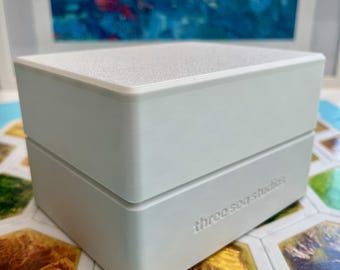 Pudełko do przechowywania Catan na magnetyczne uchwyty na płytki: spersonalizowany dwuczęściowy organizer