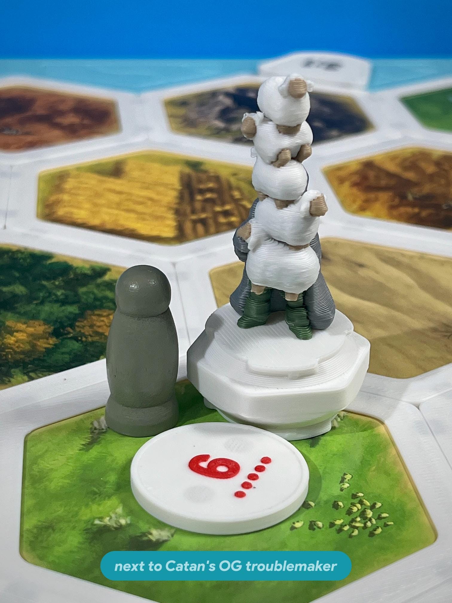 Catan Stack O' Sheep Robber - Full Color or Paintable White - Game ...