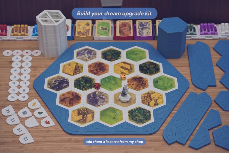Catan Magnetic Tile Holders: Custom Colored Game Board, Snappy Upgrade Kit image 15