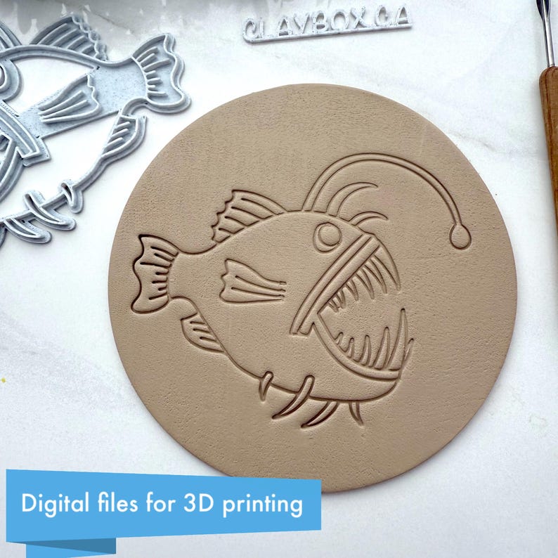 Angler Fish Pottery Stamp – STL Digital File – 3D Printable Ceramic ...