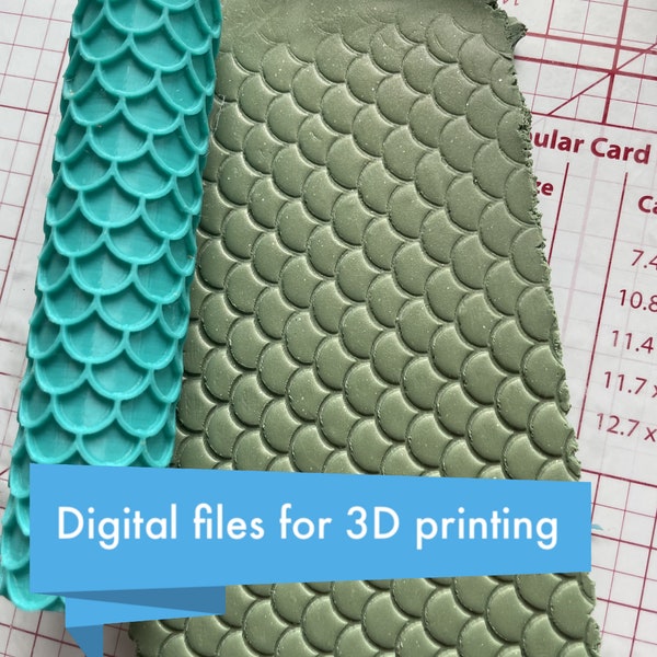 Mermaid  Scales Texture Roller / Digital STL File
