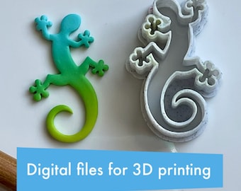 Gecko shape cutter set  - Digital STL files