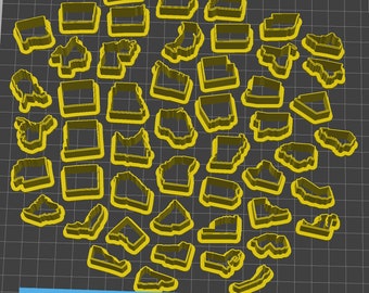 USA state polymer clay cutters - 50 states - Digital STL files for download