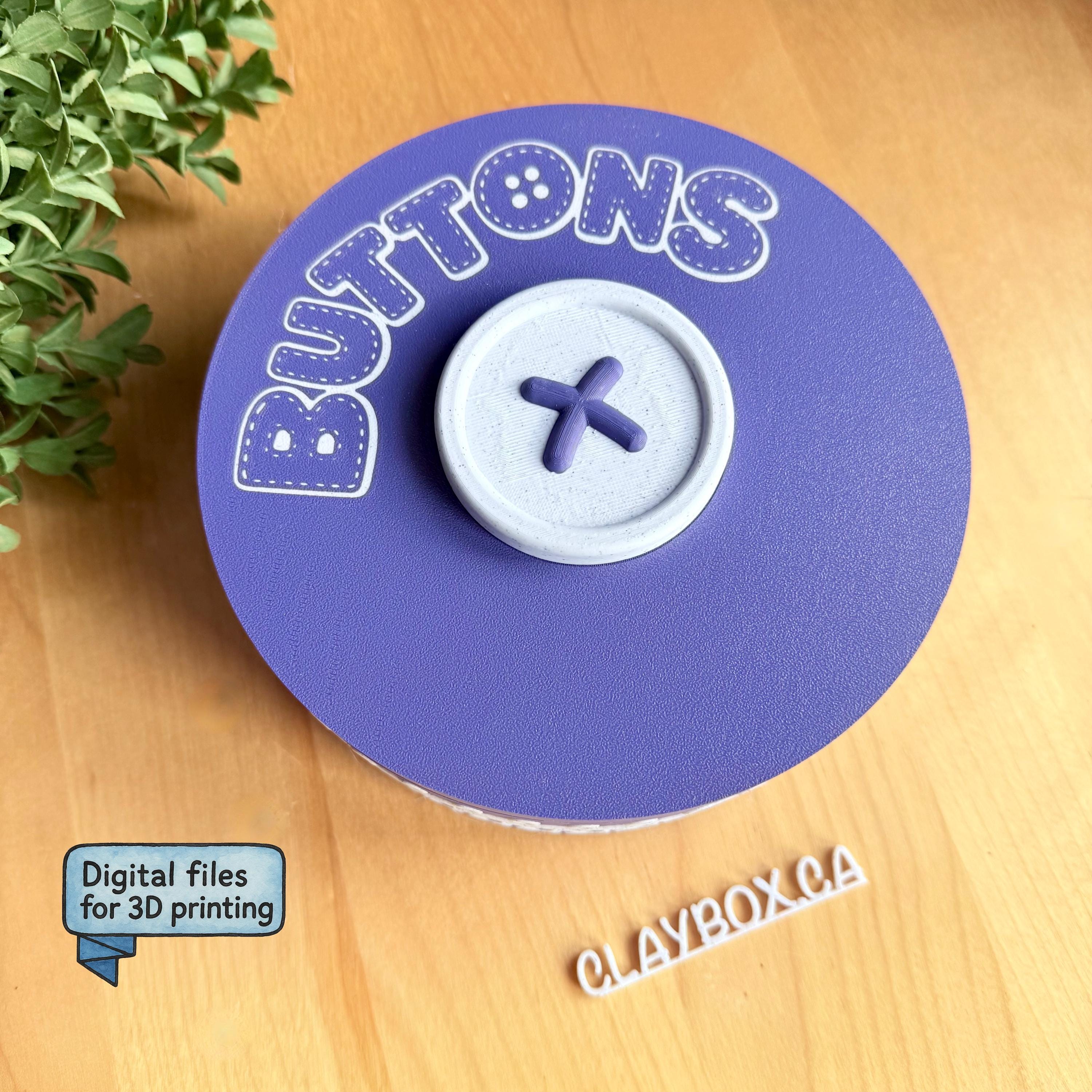3D Printed Button Box STL Files | Sewing Storage Box With Removable ...