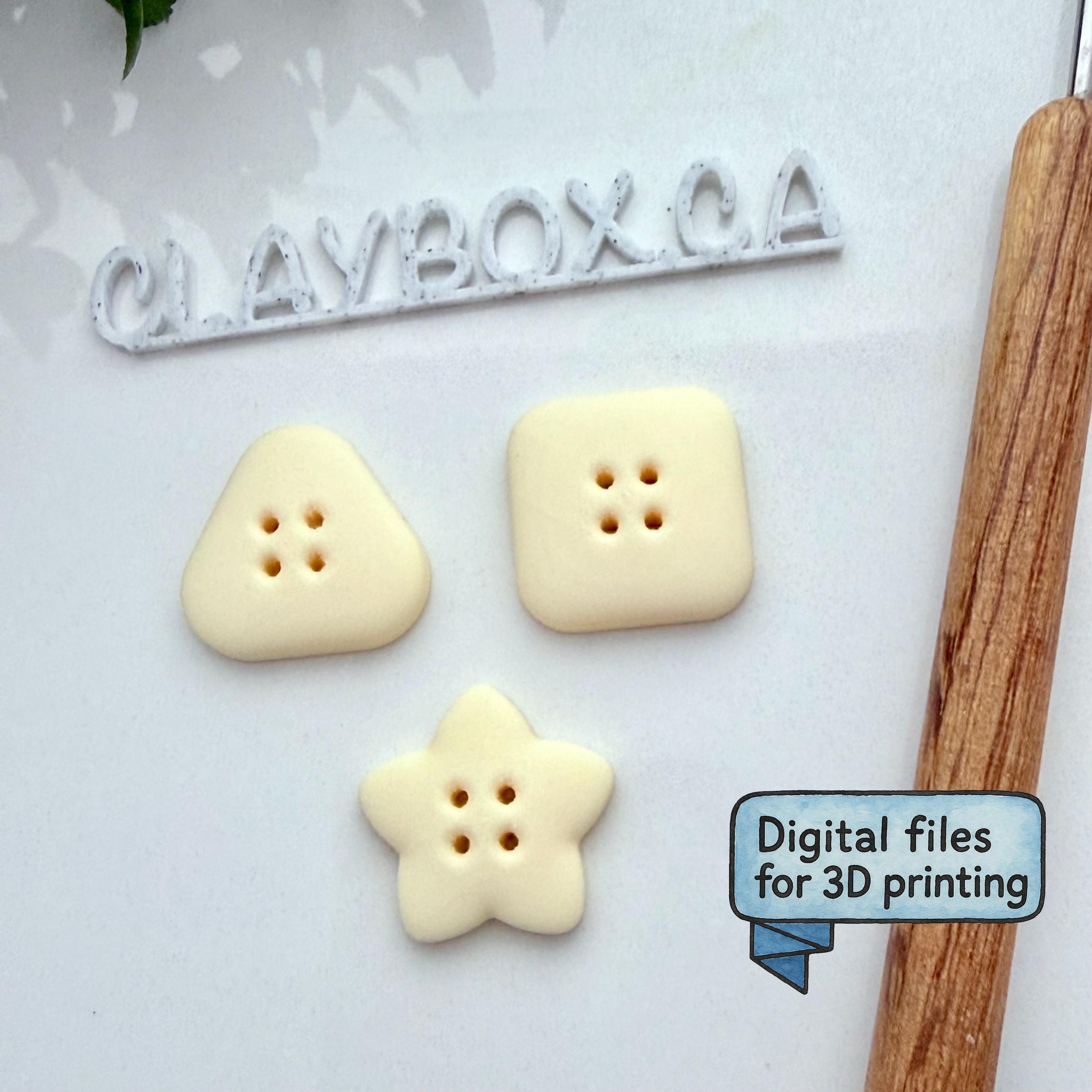 3D Printed Button STL Files - Sewing Buttons for 3D Printing - Digital ...