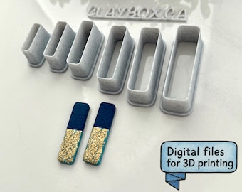 Extra Slim Rectangle Clay Cutters – Digital STL Files – 12 Sizes