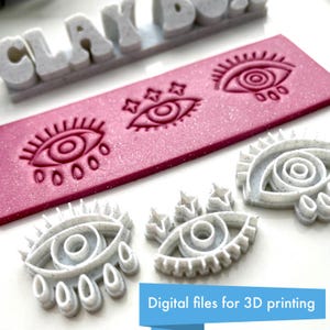 Mystical eyes stamp set - digital stl files - seven sizes