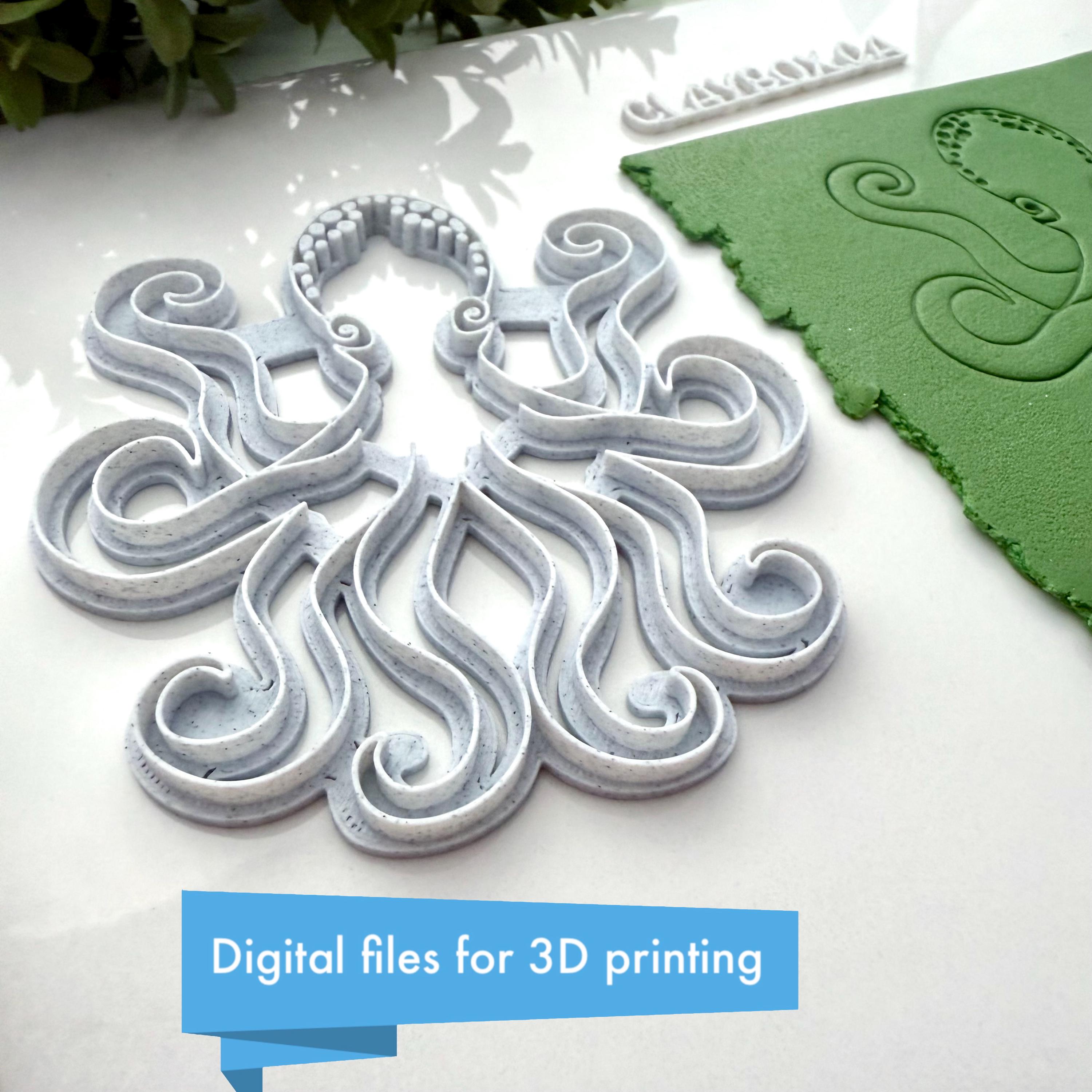 Octopustextuurstempel voor aardewerk en polymeerklei: 3D STL-bestanden