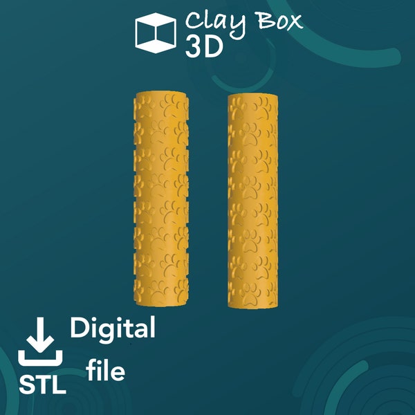 Paw print Texture Roller / Digital STL File